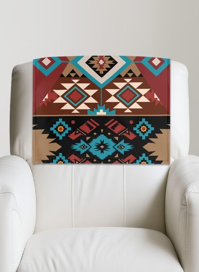 غطاء مسند رأس أريكة استرخاء من الجلد الصناعي بنمط أزتيك غربي من غونكاريار، مقاوم لخدوش الحيوانات الأليفة، عبوة من قطعتين - Image 3